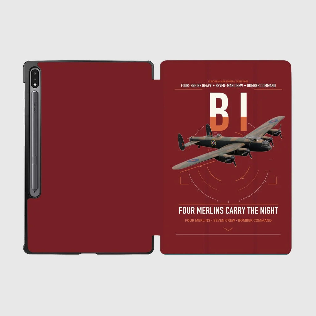 Avro Lancaster B I design on dark red samsung tablet tablet case