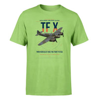 Thumbnail for Bristol Beaufighter TF X design on light green t-shirt, single-side print