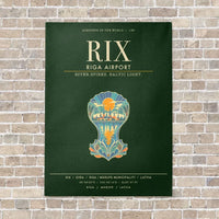 Thumbnail for Riga Airport RIX - Canvas Framed - Dark Green