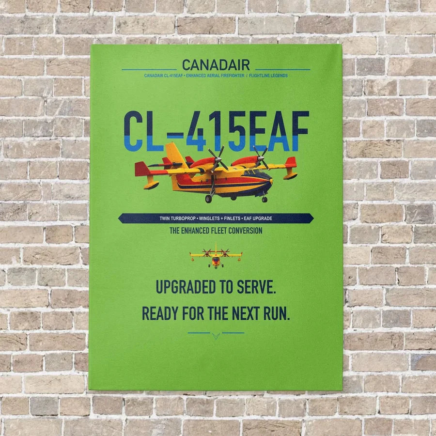 Canadair CL-415EAF vertical canvas print - no frame - light green background
