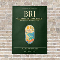 Thumbnail for Bari Karol Wojtya Airport BRI - Canvas Framed - Dark Green