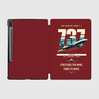 Thumbnail for Boeing 737 MAX 10 design on dark red samsung tablet tablet case