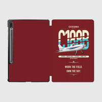 Thumbnail for Cessna A188B AgTruck design on dark red samsung tablet tablet case