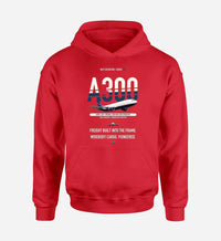 Thumbnail for Airbus A300F4-203 design on red hoodie single side