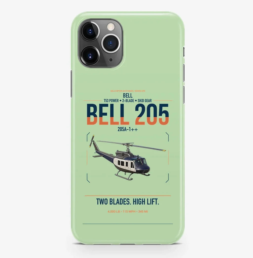 Bell 205A-1++ design on light green magsafe iphone case, for iPhone Pro Max