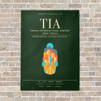 Thumbnail for Tirana International Airport Nene Tereza TIA - Canvas Framed - Dark Green