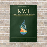 Thumbnail for Kuwait International Airport KWI - Canvas Framed - Dark Green