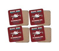 Thumbnail for DJI Mavic Mini design on dark red 4 pieces set coaster