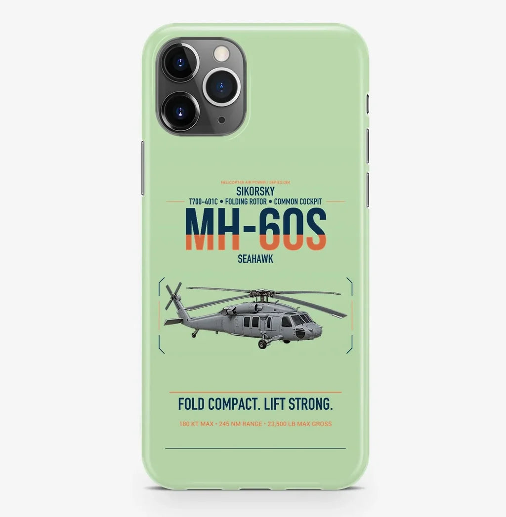 Sikorsky MH-60S Seahawk design on light green magsafe iphone case, for iPhone Pro Max