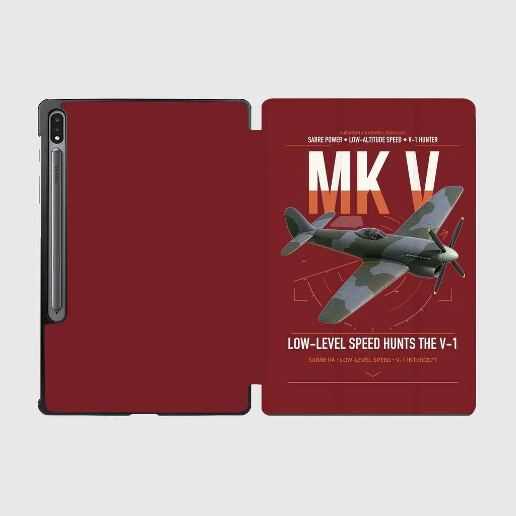 Hawker Tempest Mk V design on dark red samsung tablet tablet case