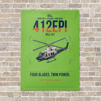Thumbnail for Bell 412EPI vertical canvas print - no frame - light green background