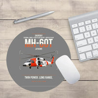 Thumbnail for Sikorsky MH-60T Jayhawk design on gray round mouse pad