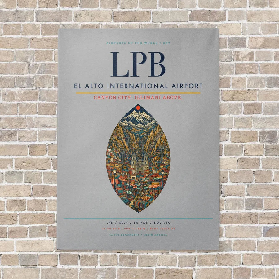 El Alto International Airport LPB - Canvas No Frame - Light Gray