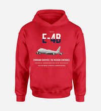 Thumbnail for E-4B Nightwatch design on red double-side hoodie, single-side print
