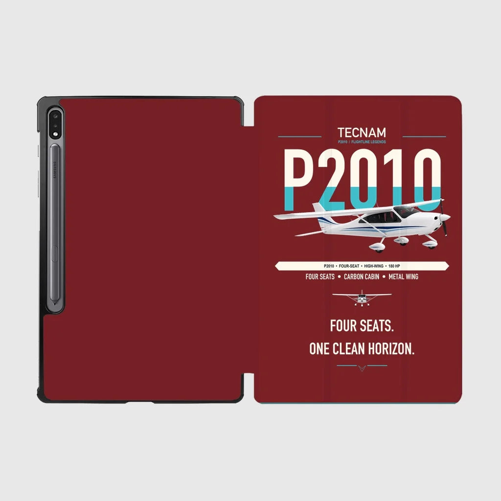 Tecnam P2010 design on dark red samsung tablet tablet case