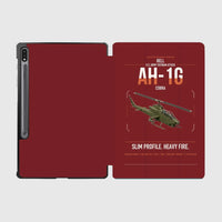 Thumbnail for Bell AH-1G Cobra design on dark red samsung tablet tablet case