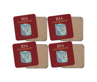 Thumbnail for Idaho Falls Regional Airport (IDA) design on dark red 4 pieces set coaster