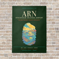 Thumbnail for Stockholm Arlanda Airport ARN - Canvas Framed - Dark Green
