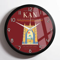 Thumbnail for Mallam Aminu Kano International Airport (KAN) design on dark red framed wall clock