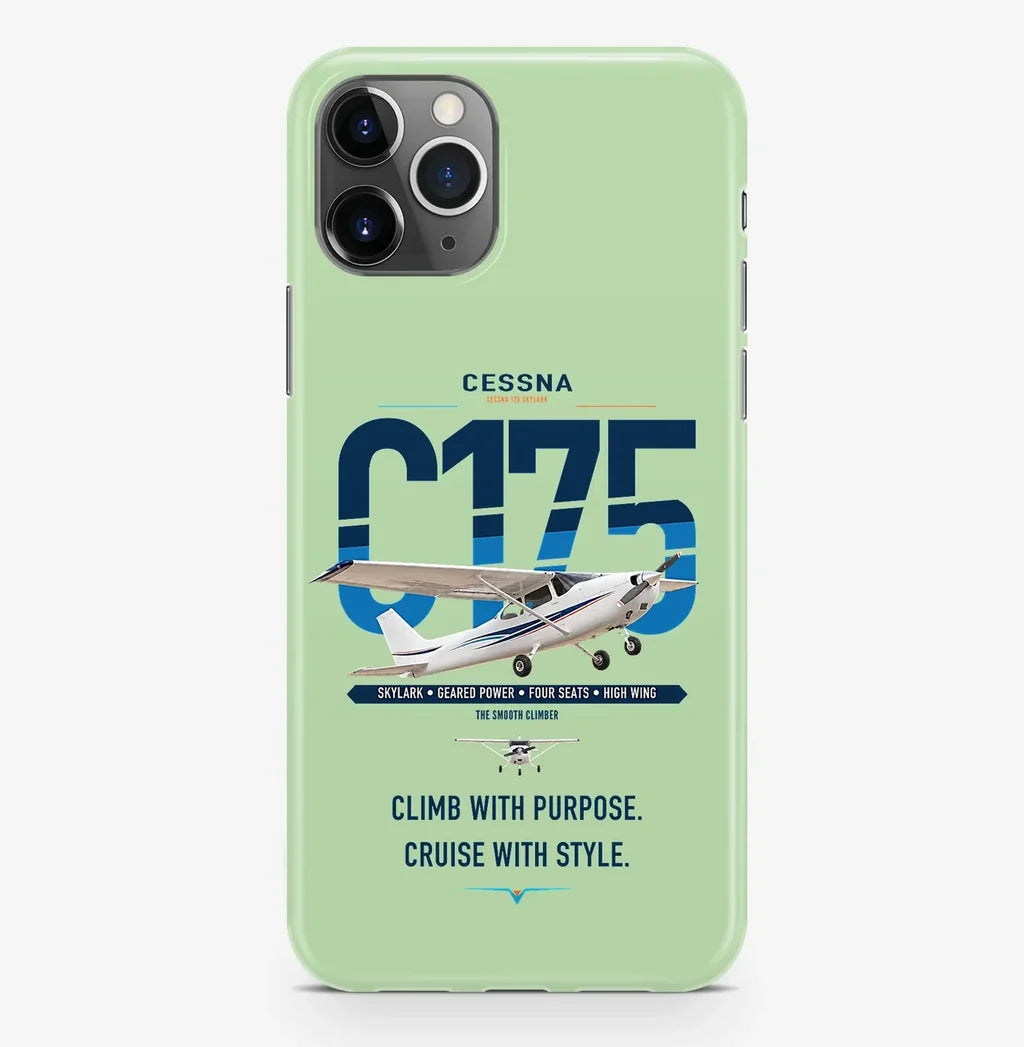 Cessna 175 Skylark design on light green magsafe iphone case, for iPhone Pro Max