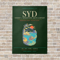Thumbnail for Sydney Kingsford Smith Airport SYD - Canvas Framed - Dark Green