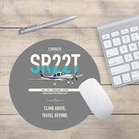 Thumbnail for Cirrus SR22T design on gray round mouse pad