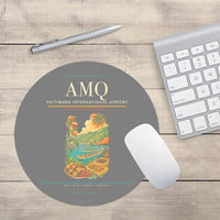 Thumbnail for Pattimura International Airport (AMQ) design on gray round mouse pad