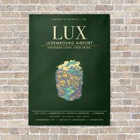 Thumbnail for Luxembourg Airport LUX - Canvas Framed - Dark Green