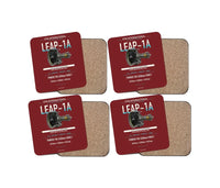 Thumbnail for CFM LEAP-1A design on dark red 4 pieces set coaster