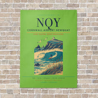 Thumbnail for Cornwall Airport Newquay NQY vertical canvas print - no frame - light green background