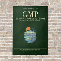 Thumbnail for Gimpo International Airport GMP - Canvas Framed - Dark Green