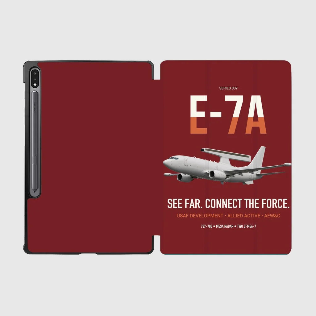 E-7A Wedgetail design on dark red samsung tablet tablet case