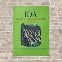 Thumbnail for Idaho Falls Regional Airport IDA vertical canvas print - no frame - light green background