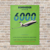 Thumbnail for Bombardier Global 6000 vertical canvas print - no frame - light green background