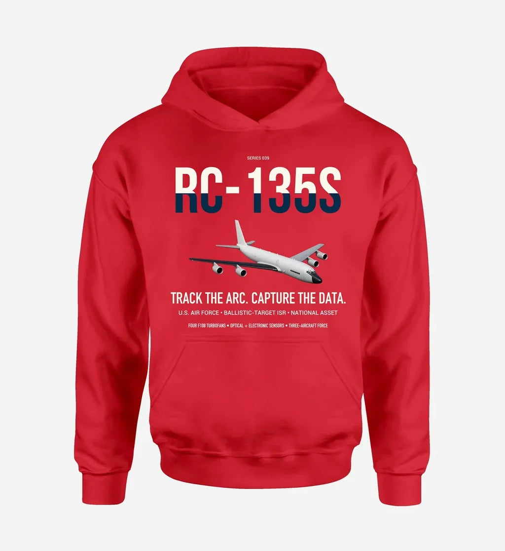 RC-135S Cobra Ball design on red double-side hoodie, single-side print