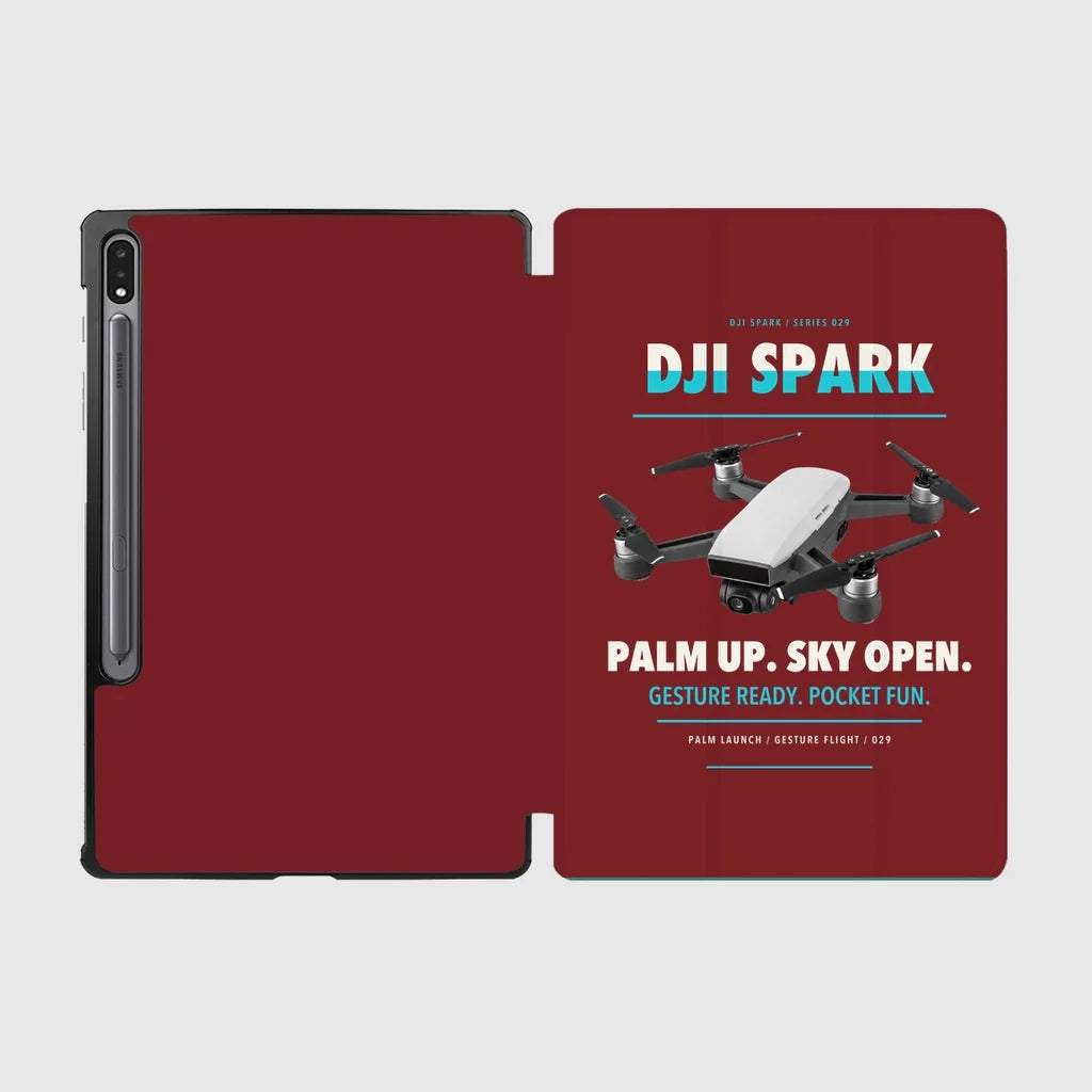 DJI Spark design on dark red samsung tablet tablet case