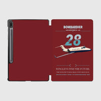 Thumbnail for Bombardier Learjet 28 design on dark red samsung tablet tablet case