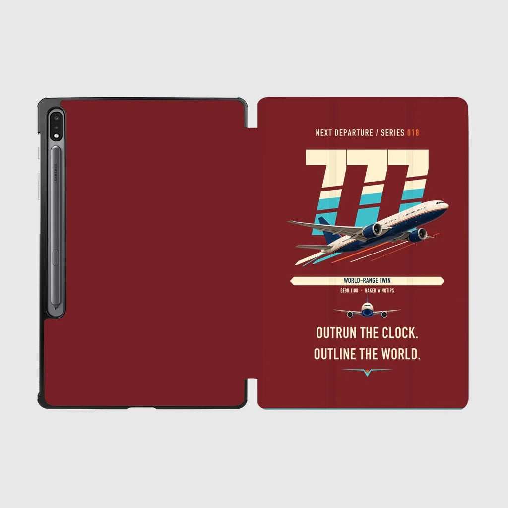 Boeing 777-200LR design on dark red samsung tablet tablet case