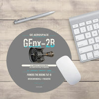 Thumbnail for GEnx-2B design on gray round mouse pad