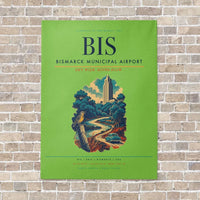 Thumbnail for Bismarck Municipal Airport BIS - Canvas No Frame - Light Green