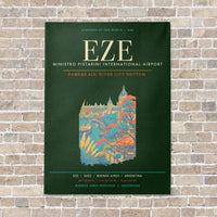 Thumbnail for Buenos Aires Ministro Pistarini International Airport EZE - Canvas Framed - Dark Green