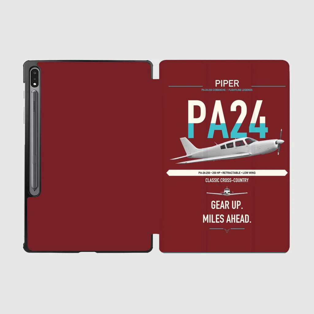 Piper PA-24-250 Comanche 250 design on dark red samsung tablet tablet case