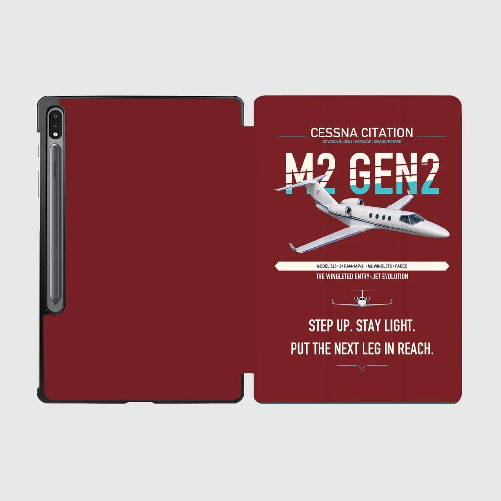 Cessna Citation M2 Gen2 design on dark red samsung tablet tablet case