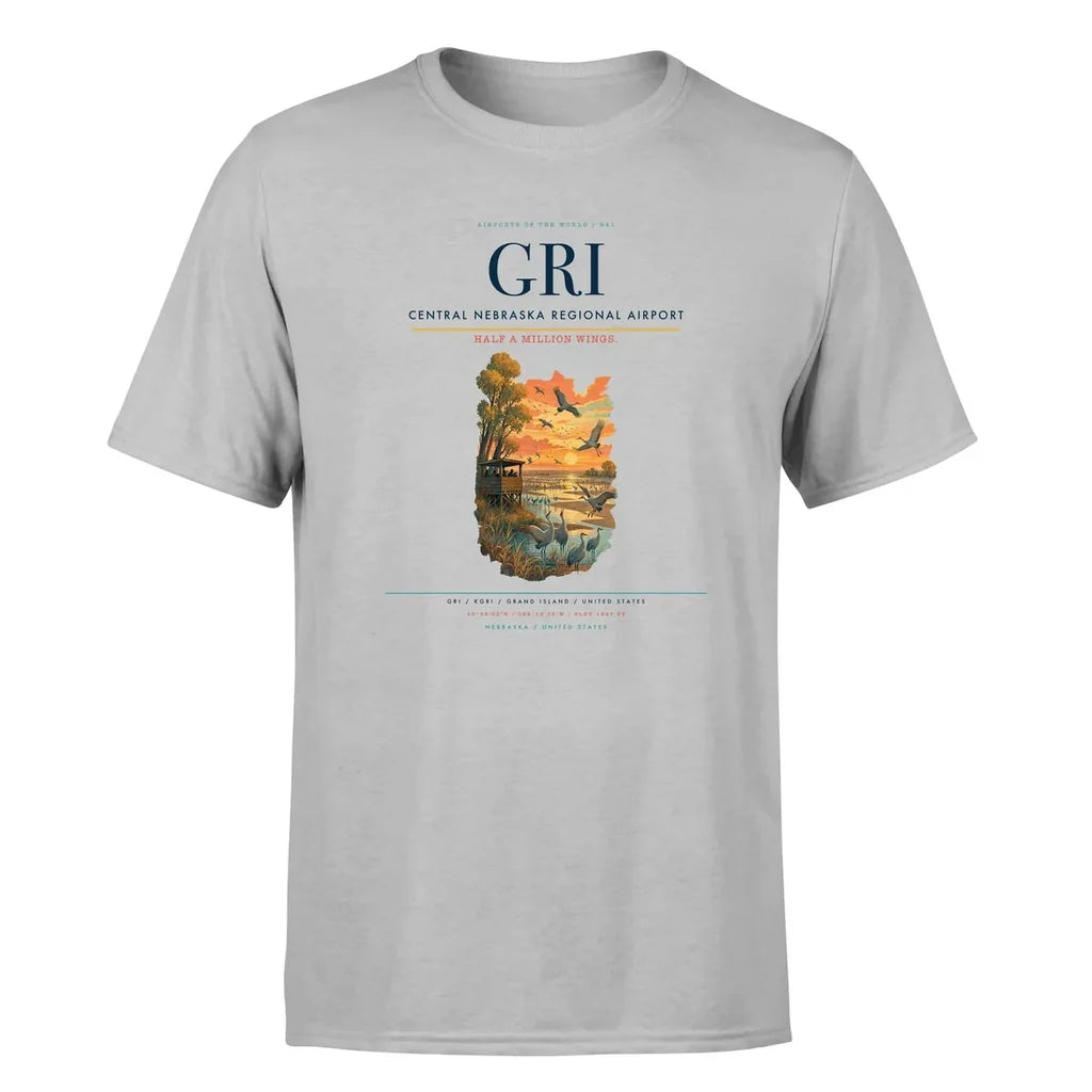 Grand Island Airport (GRI) Premium T-Shirt Light Gray