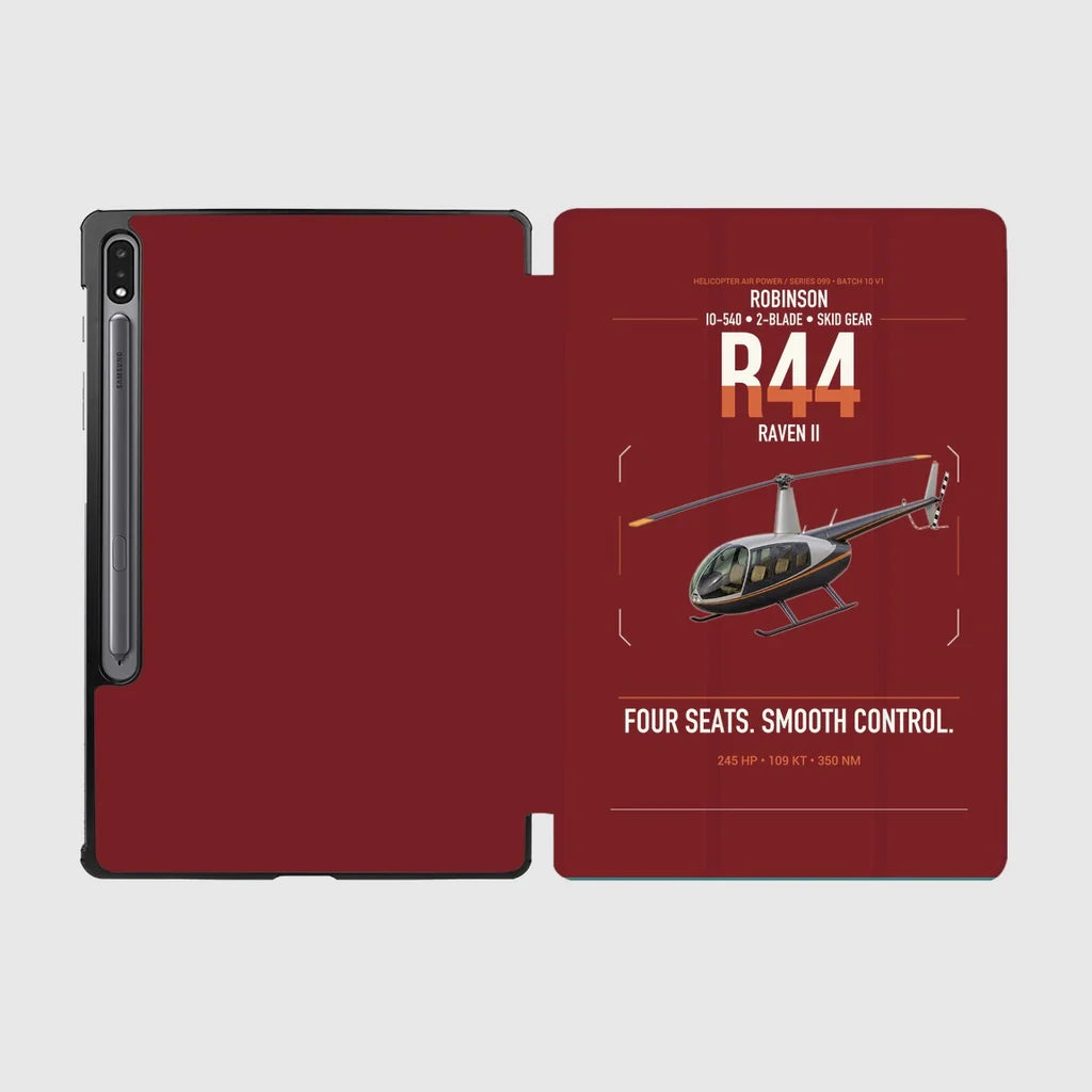 Robinson R44 Raven II design on dark red samsung tablet tablet case