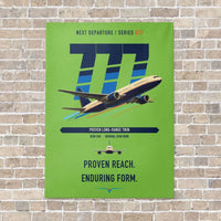 Thumbnail for Boeing 777-200ER vertical canvas print - no frame - light green background