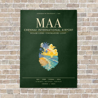 Thumbnail for Chennai International Airport MAA - Canvas Framed - Dark Green
