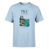 Thumbnail for Turku Airport (TKU) T-Shirt single-side front print in Light Blue | turku-airport-tku-double-side-t-shirt