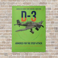 Thumbnail for Junkers Ju 87D-3 vertical canvas print - no frame - light green background