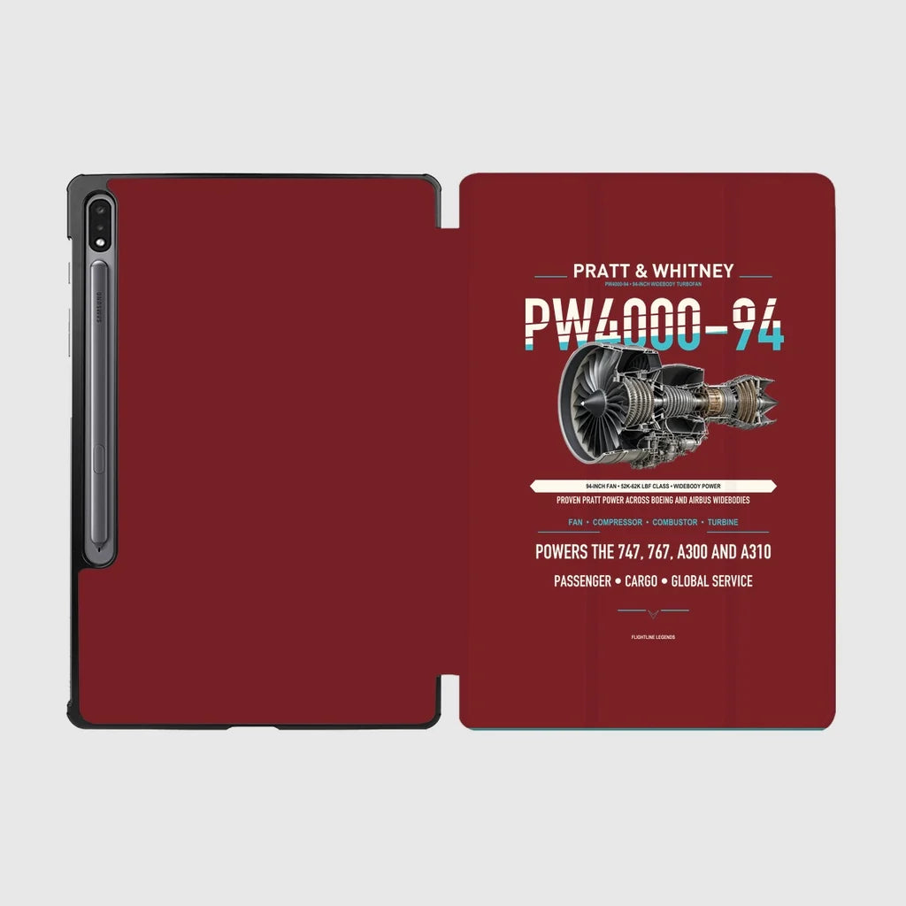 PW4000-94 design on dark red samsung tablet tablet case
